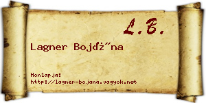 Lagner Bojána névjegykártya